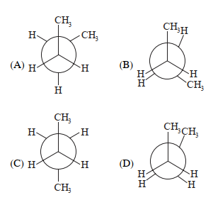 In the following structures, which one is having staggered conformation ...