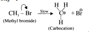Show the heterolysis of covalent bond by using curved arrow notation ...