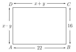 In the figure given below, $A B C D$ is a rectangle. The values of $x ...