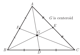 The centroid is the centre point of the object. It is also defined as ...