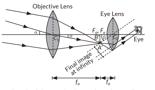 Draw a ray diagram showing the image formation of a distant object by a ...