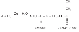 An alkene ' $A$ ' on ozonolysis gives a mixture of ethanal and pentan-3 ...