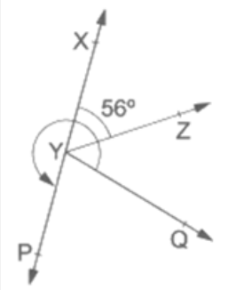 In the given figure, $\angle \mathrm{XYZ}=56^{\circ}$ and XY is ...